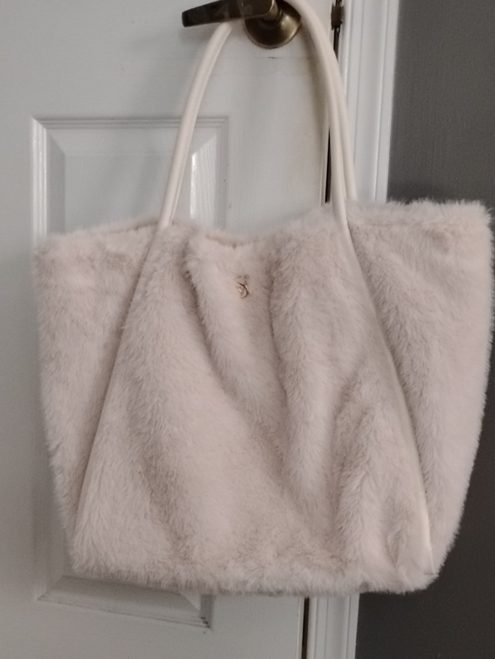 Victoria's Secret Plush Faux-Fur Tote in Pale Blush Made In The Philippines